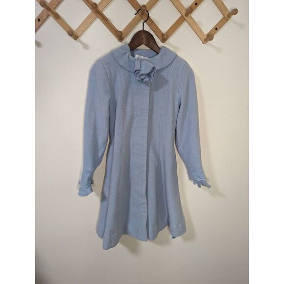 Erika Eriksson Blue Wool blend Ruffled Children's Coat - Size 8 - Picture 1 of 11